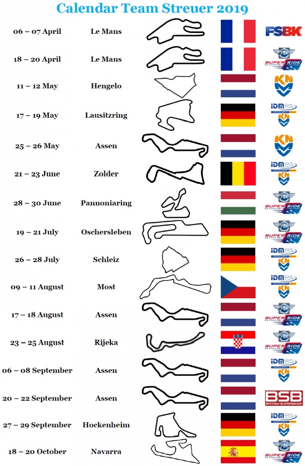 Wedstrijdkalender Team Streuer